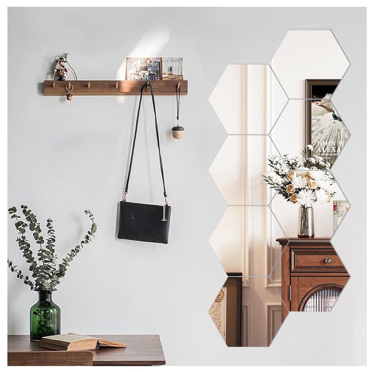 Espejos Hexagonales Adhesivos 12PCS